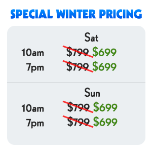 Special Winter Pricing - Save $100